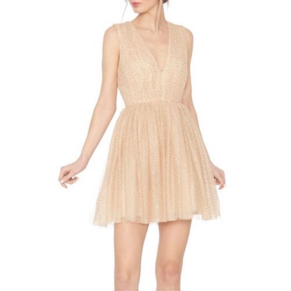 Alice + Olivia Nude/Blush Tulle Mini Dress